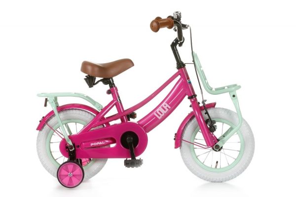 popal lola 12 inch meisjesfiets donker roze