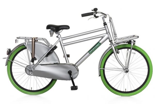 popal daily dutch basic jongens transportfiets 24 inch grijs groen