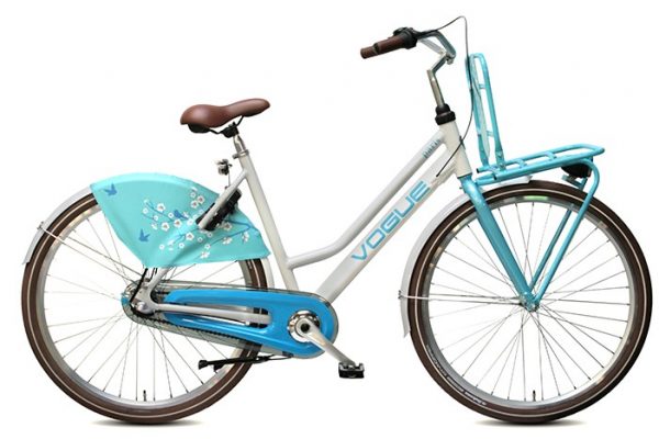 Vogue paris dames transportfiets wit blauw