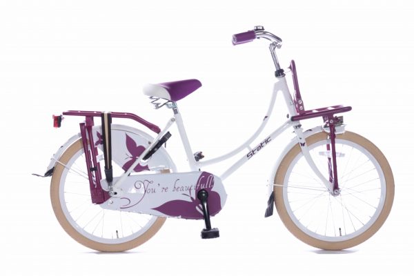 Static Omafiets 20 inch meisjes transportfiets paarswit