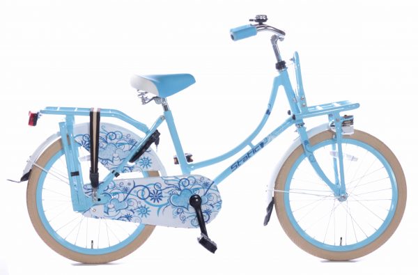 Static Omafiets 20 inch meisjes transportfiets blauw