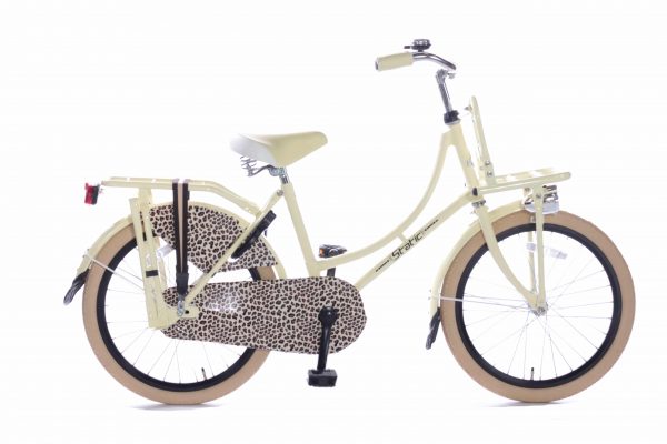 Static Omafiets 20 inch meisjes transportfiets luipaard