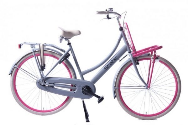Static Transporter 28 inch Damesfiets Transportfiets 28 Inch Grijs Roze