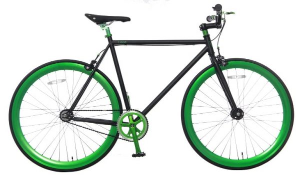 Vogue Loco Fixed Gear 28 inch Mat-zwart Green