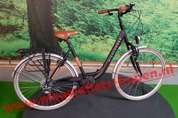 highlander city damesfiets mat zwart 2