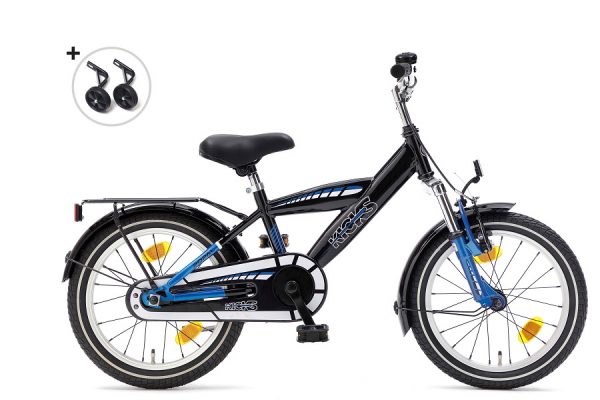 Popal kicks 16 inch jongensfiets zwart