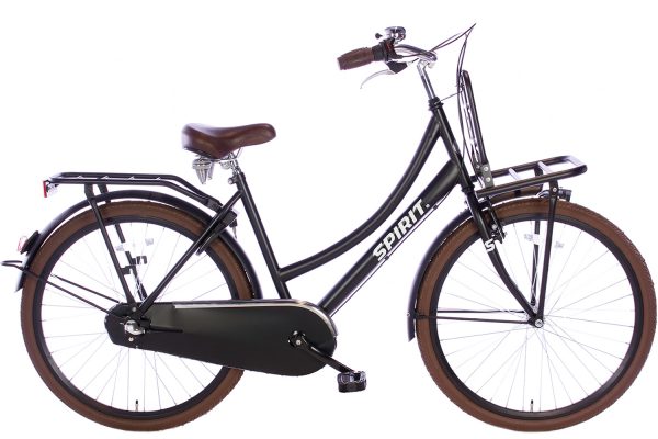 spirit-cargo-N3-mat-zwart-26 inch meisjesfiets