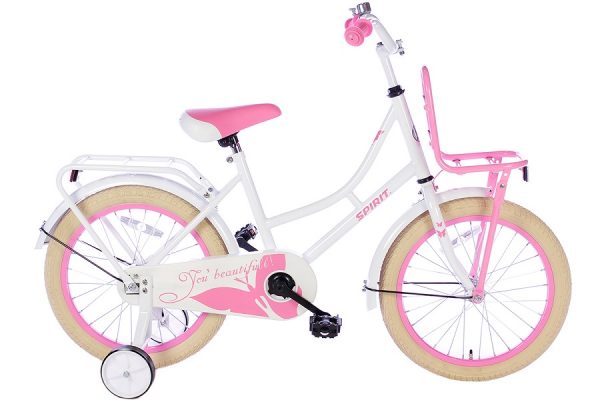 spirit-omafiets 18 inch wit roze