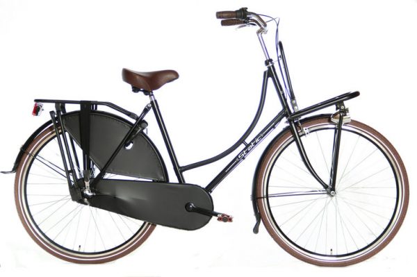 static omafiets N3 28 inch met voordrager mat zwart