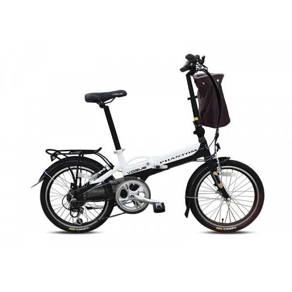 Vogue Phantom E-Bike vouwfiets 20 inch zwart-wit