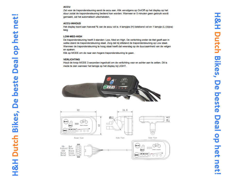 Volwassen-Driewielerfiets-24-inch-Elektrische-E-bike bediening display