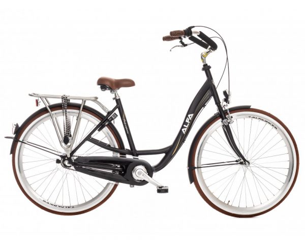 ALFA MOEDERFIETS DAILY COMPANION DAMESFIETS 28 INCH 50CM - NEXUS 3 MAT ZWART