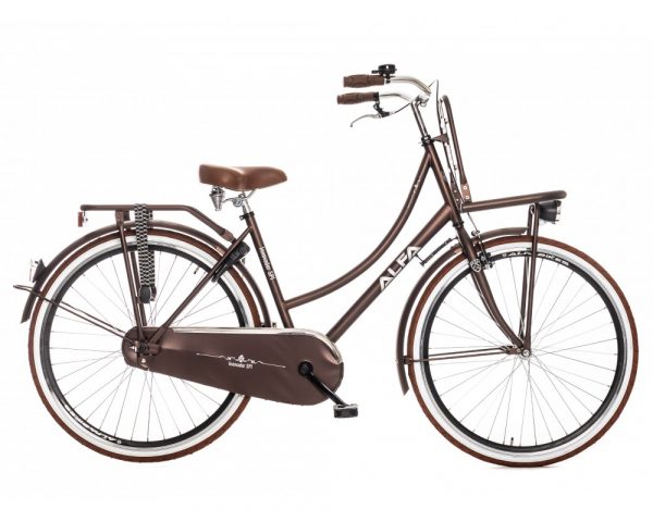 ALFA TRANSPORTFIETS DAMES INNOVADOR 28 INCH 53CM 1 VERS. MAT DONKERBRUIN