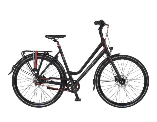 BSP stadsfiets 28 inch damesfiets voyager-belt-dames-mat zwart 2020