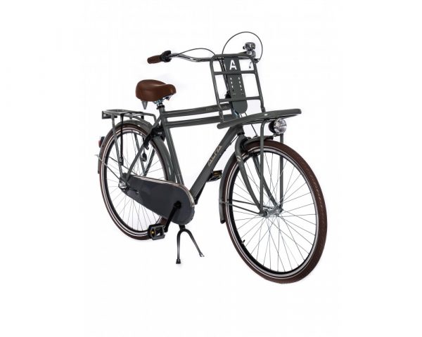 alfa transportfiets 28 inch Herenfiets muis Grijs zij aanzicht
