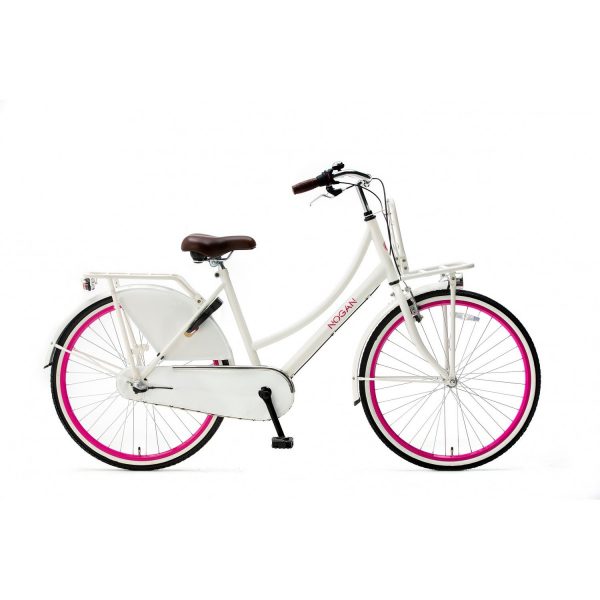 Nogan Vintage 26 inch Transportfiets N3 wit roze Spirit Cargo Transportfietsen Popal Daily Dutch