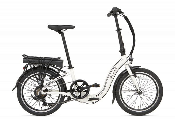 Vouwfiets Elektrische Popal E-folt 1.0 Elektrische vouwfiets 20 inch handremmen wit
