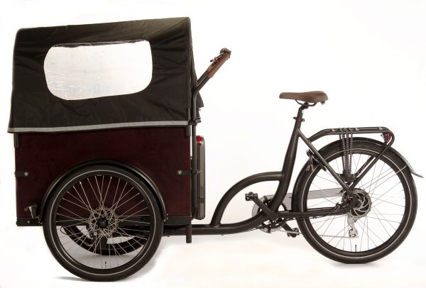Bakfiets met ondersteuning Bakfiets Elektrische ondersteuning Elektrische Bakfiets 26 inch 7V 460Wh Bafang Mat Zwart Bruin