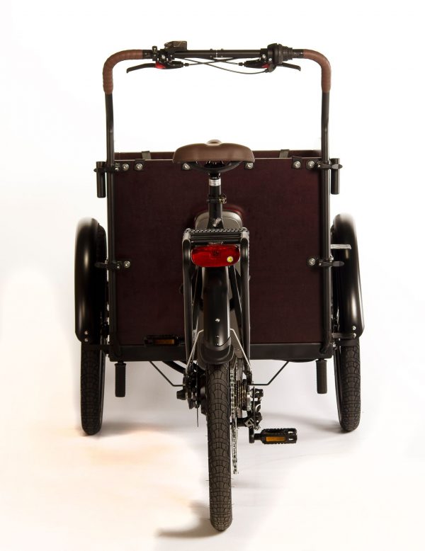 Bakfiets Electric Elektrisch bakfiets met ondersteuning Bakfiets met ondersteuning E Cargo bakfiets Bakfiets met ondersteuning Bakfiets Elektrische ondersteuning Elektrische Bakfiets 26 inch 7V 460Wh Bafang Mat Zwart Bruin