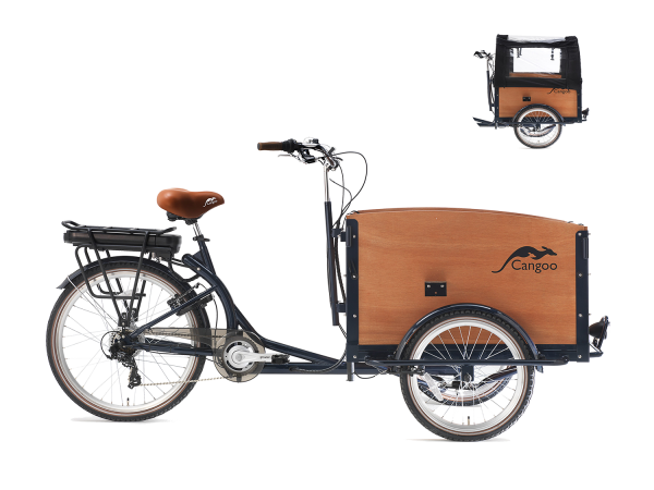 Cangoo Tour Elektrische Bakfiets E-bike Blauw naturel