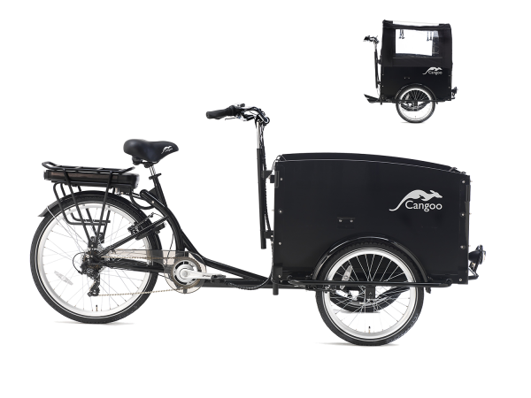 Cangoo Tour Elektrische Bakfiets E-bike Zwart