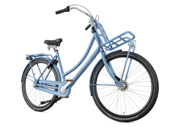 Popal damestransportfiets versnellingen terugtraprem blauw