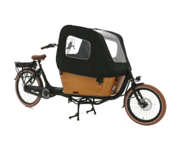 Bakfiets elektrisch Vogue_Carry_2_matzwart_bruin_1