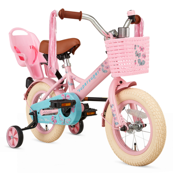 Meisjesfiets 12 inch Roze turquoise Super Super Popal Little Miss