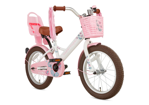Meisjesfiets 16 inch Wit-Roze Super Super Popal Little Miss