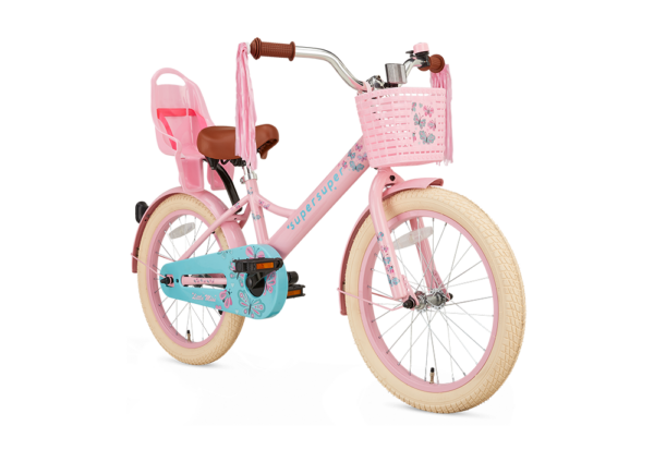 Meisjesfiets 18inch Roze-turquoise Super Super Popal Little Miss