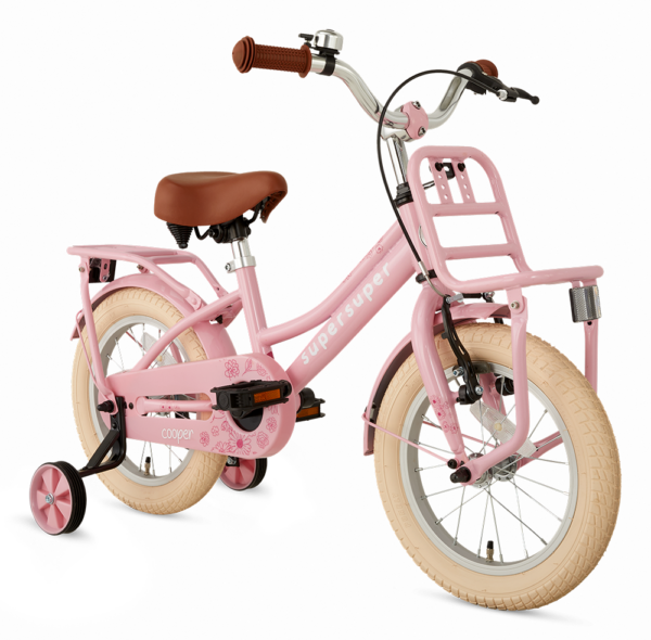 Popal cooper 14 inch roze 1453 roze meisjesfiets transport