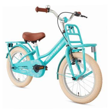 SuperSuper cooper 16 inch 1653 Turquoise meisjesfiets transport