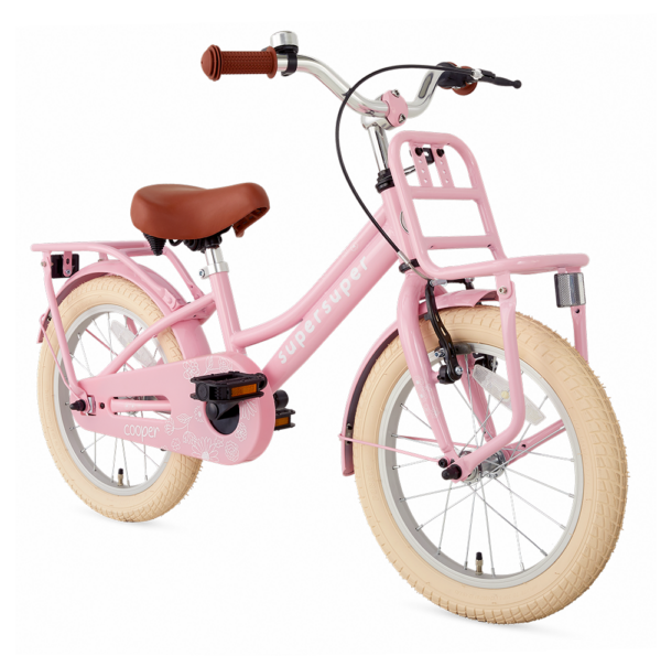 SuperSuper cooper 16 inch roze 1453 Turquoise meisjesfiets transport