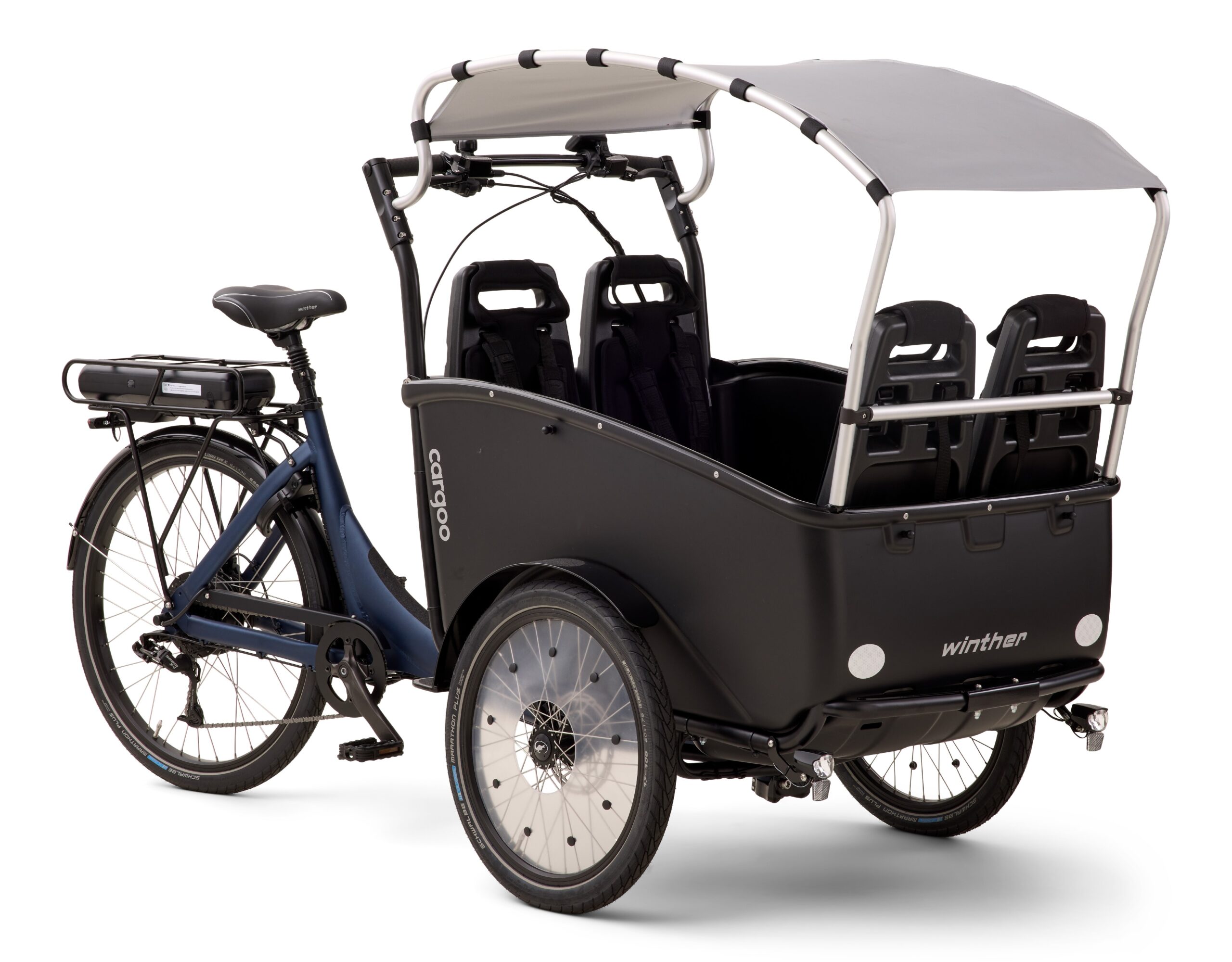Winther_Kangaroo_Bike_Lastenrad_Cargo_bike_E_cargo_Cargoo_2+2_Bafang_R_Side_Front_Sunroof